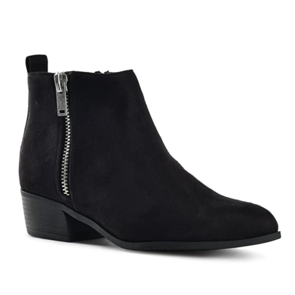 NWT Velvet Suede Chunky Heel Fall Winter Bootie